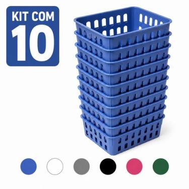Imagem de Cesto Decorativo Caixa Organizadora Mini Cozinha Kit Com 10 - Ateliê C
