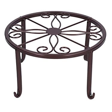 Imagem de Estante de flores, suporte para plantas de piso para sala de estar com varanda(Bronze)