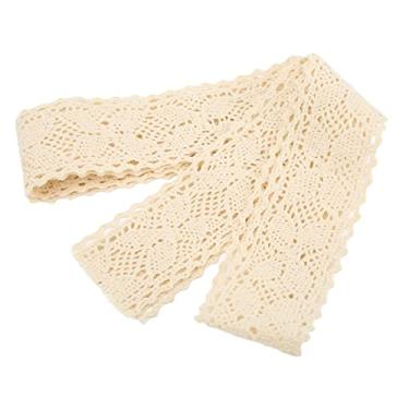 Imagem de Guarnição de renda, longa vida útil padrão claro acabamento fino Fita de renda de 20 jardas para cortina faça você mesmo para decoração de roupas(off white)