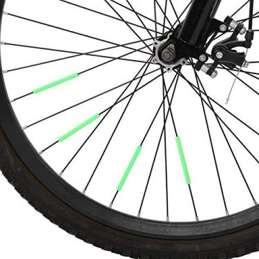 Imagem de Refletor de raio de bicicleta, clipe reflexivo de bicicleta Tubo reflexivo de bicicleta de montanha verde 4 bolsas Refletor de aviso de raio de bicicleta, Aviso de ciclismo durável para