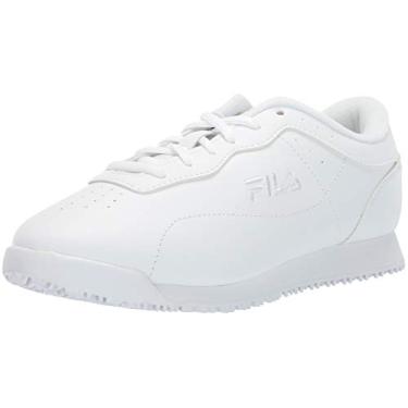 Imagem de Fila Sapato de trabalho feminino resistente a escorreg es Memory Viable, Branco, 10