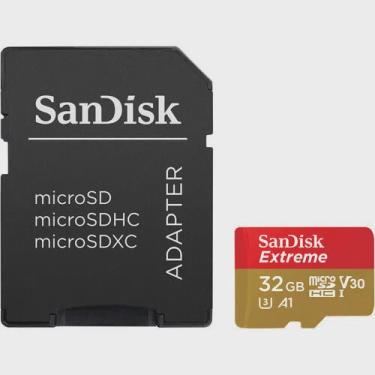 Imagem de Cartão MicroSD Sandisk 32GB Extreme 100mb/s V30, A1 Classe10