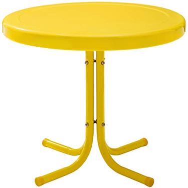 Imagem de Crosley Furniture Mesa lateral externa de metal retrô CO1011A-YE Griffith, amarela
