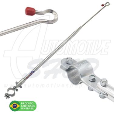 Imagem de Antena Corta Pipa Moto Retrátil Guidao Aço Inox Prata M1