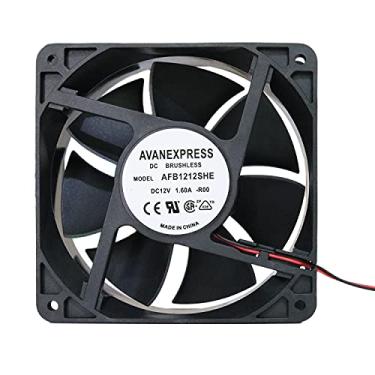 Imagem de Ventilador de resfriamento genérico Twinkle Bay 120 x 38 mm, substituição para ventilador de refrigeração AFB1212SHE CFM de alta qualidade, 120 mm por 120 mm por 38 mm com conector de 2 pinos (12 V CC)