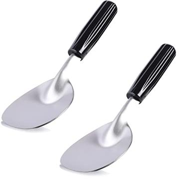 Imagem de Pá de sorvete - colher de sorvete de aço inoxidável para sorvete duro ou cremoso - colher de sorvete com alça de plástico confortável - colher de sorvete à prova de dobra forte e durável (2 pacote)