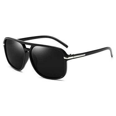 Imagem de Óculos de Sol Masculino Polarizado Quadrado UV400 (Preto)