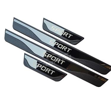 Imagem de GZBFTDH Proteção de Peitoril Soleira da Porta, para Ford Focus Escape Fiesta Carro Acessórios, Aço Inoxidável Kick Plate Guard de Pedal de Limiar Protetor, Peças para Automóveis