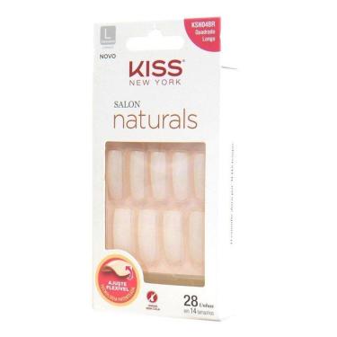 Imagem de Unhas Posticas Kiss Salon Natural Longo Quadrado