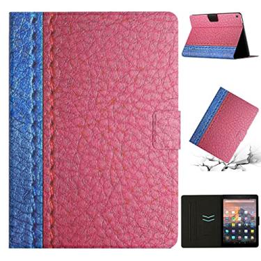 Imagem de For Amazon Kindle Fire HD 8 2018/2017/2016 Stitching Solid Color Smart Leather Tablet Case