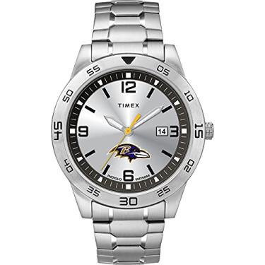 Imagem de Timex Tribute Relógio masculino Citation de quartzo de 42 mm com pulseira de aço inoxidável, Baltimore Ravens, Relógio de quartzo