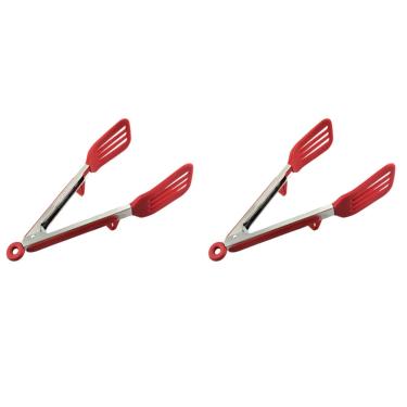 Imagem de 2 Unidades Tenaz De Bife Pinça De Cozinha Pinça Para Aperitivos Espátula De Metal Pinças Para Servir Comida Pinças De Servir Pinça Não Aderente Pinças De Pão Tpr Churrasco Salada