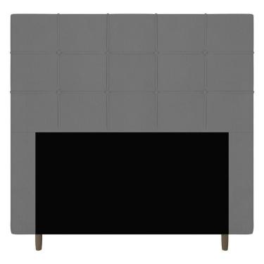 Imagem de Cabeceira Cama Box Solteiro Leiria 90cm Suede Cinza