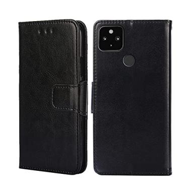 Imagem de YUNCHAO Caixa de telefone Para Google Pixel 5 XL 5G / Pixel 4A 5G Caixa de telefone de couro de textura de cristal capa para celular
