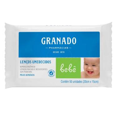 Imagem de Lenço Umedecido Granado Bebê Pele Sensível Com 50 Unidades