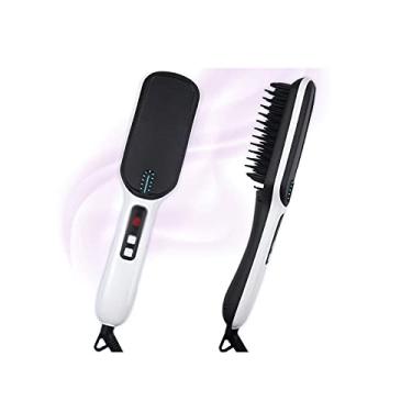 Imagem de Escova alisadora de cabelo alisadora de cabelo de aquecimento rápido Escova de alisamento de cerâmica com 3 varinhas de alisamento elétrico de temperatura ajustável (Tipo de plugue: EUA)