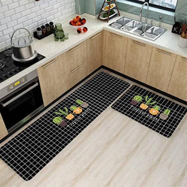 Imagem de SHENGANG Tapete de cozinha antiderrapante para piso de banho Tapete de entrada Tapete de área absorvente tapetes sala de estar almofada de oração, 13,50x80 cm