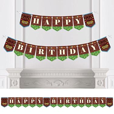 Imagem de Tiki Luau - Birthday Party Bunting Banner - Tropical Hawaiian Summer Party Decorations - Happy Birthday