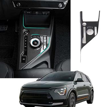 Imagem de GZBFTDH Painel de guarnição do botão de mudança de marcha do carro, compatível com Kia NIRO 2023, acessórios de carbono, consoles centrais, botas de câmbio, moldura de cobertura