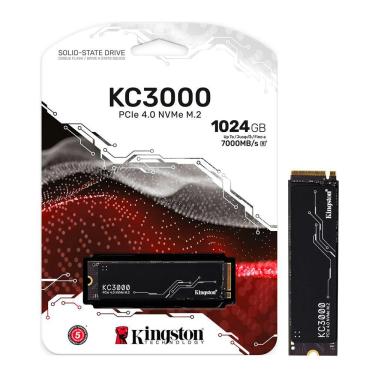 Imagem de SSD Gamer Kingston KC3000, 1TB, M.2 2280, PCIe 4.0 NVMe, 7000MB/s - 6000MB/s - SKC3000S/1024G