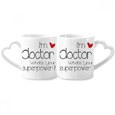 Imagem de Proud Doctors I'm a Doctor English Couple Porcelain Mug Set Ceramic Lover Cup Heart Handle