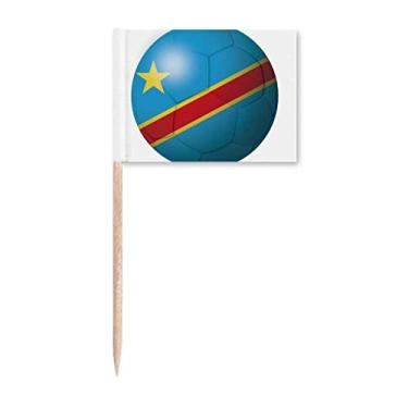 Imagem de Bandeira Nacional do Congo Futebol Palito de Dente Bandeiras Marcador Topper Decoração de Festa