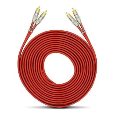 Imagem de Cabo Rca 5 Metros Dupla Blindagem Cobre 5m Blindado 5mm