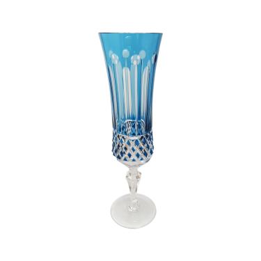Imagem de Taça champanhe em cristal Strauss Overlay 119.069 210ml azul claro