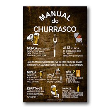 Imagem de Placa Decorativa Manual do Churrasco Mdf 40x60 cm