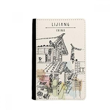 Imagem de A Busy Street in Lijiang of China Porta-passaporte Notecase Burse Carteira porta-cartões