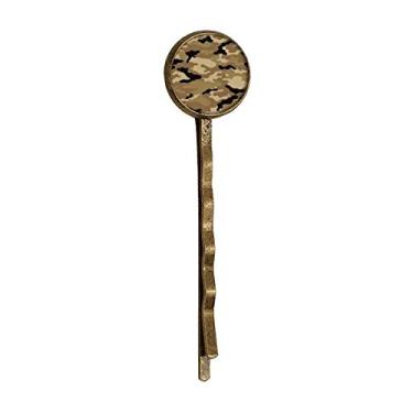 Imagem de Camuflagem Line Art Grain Ilustration Pattern Retro Metal Hair Bobby Pin Headwear