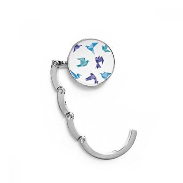 Imagem de Gancho de mesa com padrão de pombo abstrato de origami colorido, gancho de mesa com fecho decorativo dobrável