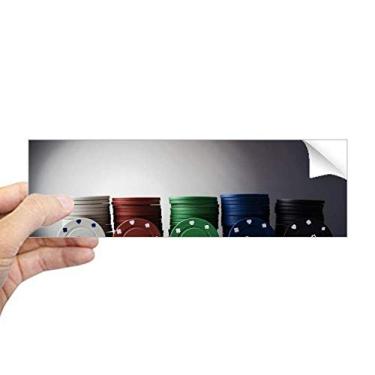 Imagem de DIYthinker Adesivo retangular de para-choque com foto de jogo de cartas com chip para notebook, janela