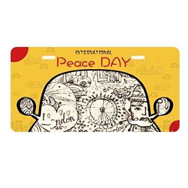 Imagem de DIYthinker British Bus London Eyes Placa de licença Big Ben Reino Unido Decoração de carro Dia da Paz