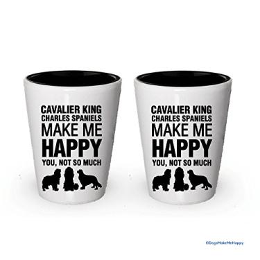 Imagem de Copo Cavalier King Charles Spaniels Make me Happy Shot (2)