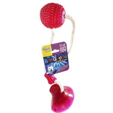Imagem de Brinquedo Mordedor Bola com Ventosa Rosa para Cães - Tam. Único
