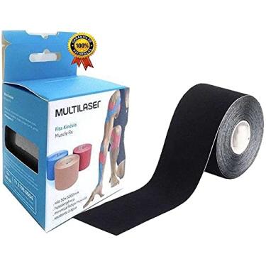 Imagem de Fita Bandagem Kinesio Fita Adesiva Elástica Funcional (Preto)