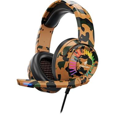 Imagem de Headset Gamer, Fone de Ouvido Gaming, Camuflado, Cammo, Alto Falante Quad 5.1, GoldenUltra, GT - 69, Com Fio, Pc/VideoGame/Notebook, LED Rgb, Com Microfone,
