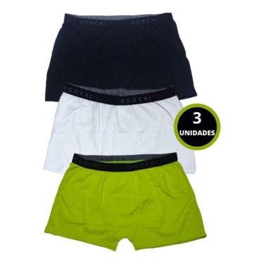 Imagem de Cuecas Box Algodão Ogochi Kit 3 Boxer Adulto Sortidas Masculina Varias Cores