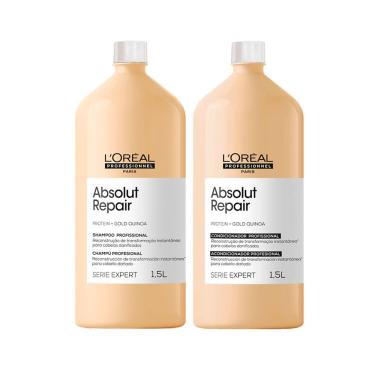 Imagem de Kit L'Oréal Professionnel Serie Expert Absolut Repair Gold Quinoa – Shampoo E Condicionador 1500 Ml L'oreal Professionnel 
