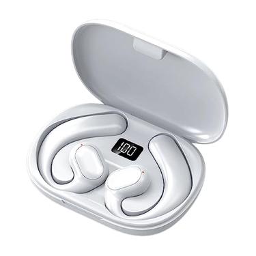 Imagem de de ouvido esportivos IPX5 à prova d'água à prova de suor HiFi estéreo mãos livres para chamadas com ganchos de ouvido esportivos para, BRANCO