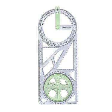 Imagem de Generic Régua geométrica multifuncional que mede réguas de desenho de estêncil para escritório para escrita, Estilo d