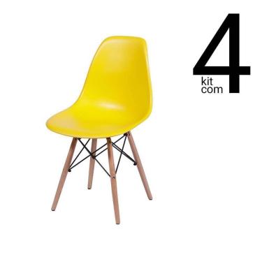 Imagem de Conjunto 4 Cadeiras Eames Dsw - Amarelo