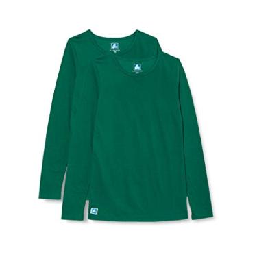 Imagem de Adar Underscrubs para mulheres, pacote com 2 – Camiseta confortável de manga comprida, Hunter Green, X-Small