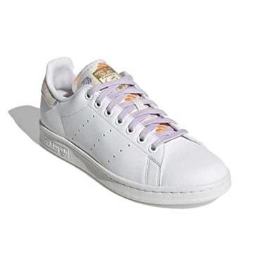 Imagem de adidas Sapatos femininos Stan Smith, Cor branca/roxa/ouro fosco, 10