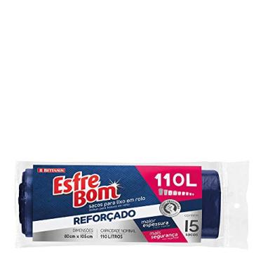 Imagem de EsfreBom - Saco para Lixo Reforçado, Rolo com 15 Sacos de 110 Litros, Azul Escuro, Bettanin