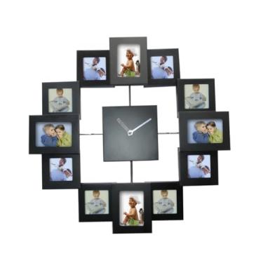 Imagem de IMIKEYA 14 porta-retratos de fotos relógios pintura colorida moldura de alumínio relógio de parede moldura relógio de imagem relógio moda