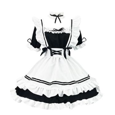 Imagem de Letuwj Lindo vestido de empregada doméstica Lolita uniforme cosplay preto 2 4GG