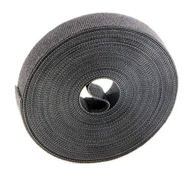 Imagem de Saisn – Rolo de gancho duplo de 1,9 cm com fita de fixação reutilizável, 10 Yard, Black Upgraded Version