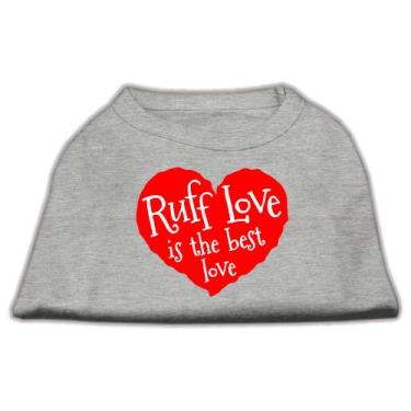 Imagem de Mirage Pet Products Camiseta Ruff Love com estampa de serigrafia cinza P (10)